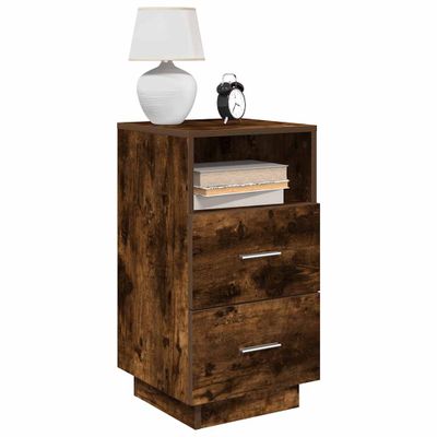 vidaXL Nočné stolíky 2 ks s 2 zásuvkami dymový dub 36x36x68 cm