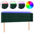 vidaXL Čelo postele s LED tmavozelené 163x16x78/88 cm zamat