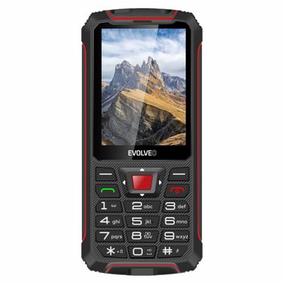 EVOLVEO StrongPhone W4, IP68 odolný Dual SIM telefón, 2,8'' LCD, 2500mAh, Powerbanka, čierno-červený