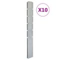 vidaXL Záhradné plotové stĺpiky 10 ks strieborné 160 cm pozinkov. oceľ