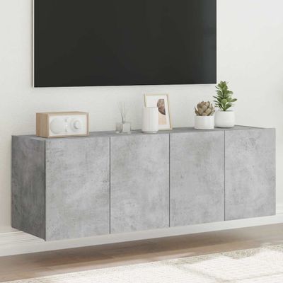 vidaXL TV nástenné skrinky s LED svetlami 2 ks betón. sivé 60x35x41 cm