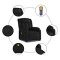 vidaXL Masážne kreslo s polohovacím mechanizmom, čierne, umelá koža