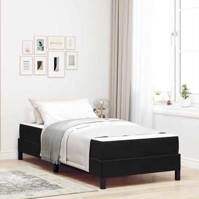 vidaXL Posteľ s pružinovým rámom s matracmi Čierna 100 x 210 cm látka