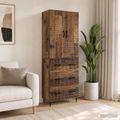 vidaXL Sada skríň 2 ks 66 x 34,5 x 90 cm Kompozitné drevo Staré drevo