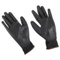 Rukavice pracovné z polyesteru polomáčené v polyuretáne GLOVE PE-PU 9, čierne, veľkosť 9 SIXTOL