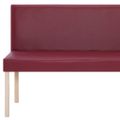 vidaXL Lavica z umelej kože 139,5 cm vínovo-červená