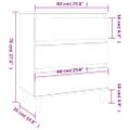 vidaXL Komoda čierna 60x35x70 cm spracované drevo
