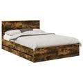 vidaXL Rám postele Dymová dub 140 x 190 cm Inžinierske drevo