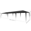 vidaXL Párty stan 3x9 m, PE, antracitový