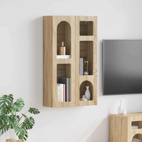 vidaXL Závesná skrinka s poličkou ELST Sonoma dub 59 x 20 x 100 cm