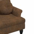 vidaXL Lavica s vankúšmi hnedá 120,5x65x75 cm umelá semišová koža