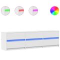 vidaXL TV stolík s LED biely 180x34x50 cm kompozitné drevo