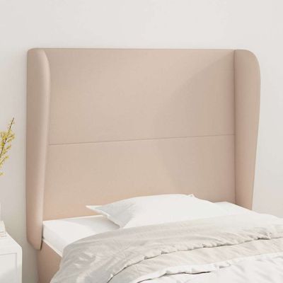 vidaXL Čelo postele so záhybmi kapučínové 93x23x118/128 cm umelá koža