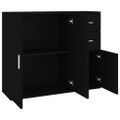 vidaXL Komoda čierna 91x29,5x75 cm spracované drevo