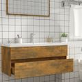 vidaXL Umývadlová skrinka tmavý dub 100x38,5x45 cm spracované drevo