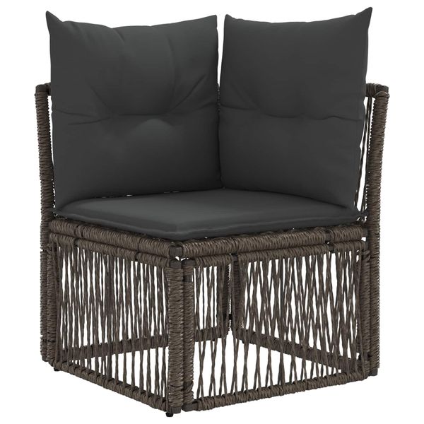 vidaXL Rohová sofa Sivá polyratan