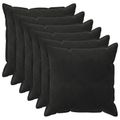 vidaXL Poťah na podložku 6 pcs HOUTEN Čierna 80 x 80 cm Zamat