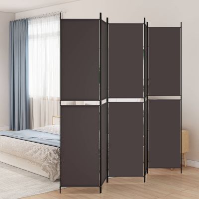 vidaXL 5-panelový paraván hnedá 250x220 cm látkový