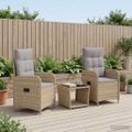vidaXL Záhradný lounge set 3 ks Beige a svetlo šedá