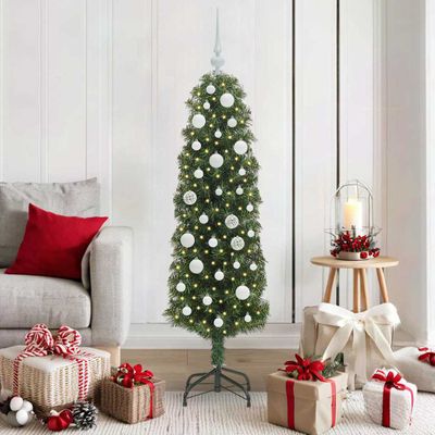 vidaXL Umelý vianočný stromček Zelená 150 cm PVC, oceľ a plast