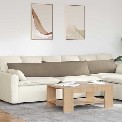 vidaXL Vankúše na pohovku 2 pcs Sivohnedá 200 x 40 cm látka