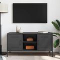 vidaXL TV skrinka čierna 100,5x39x50,5 cm oceľ