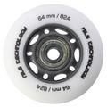 Matné kolieska NILS Extreme PU 64x24 82A s ložiskami ABEC 9, biele, 4 ks