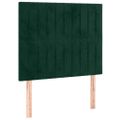 vidaXL Čelo postele s LED tmavozelené 80x5x118/128 cm zamat