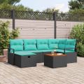 vidaXL Súprava záhradných pohoviek 7 ks Čierna polyratan