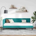 vidaXL Rohový rám postele Tyrkysová 100 cm x 200 cm Zamat