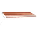 vidaXL Samostatne stojaca automatická markíza 500x350cm oranžovo-hnedá