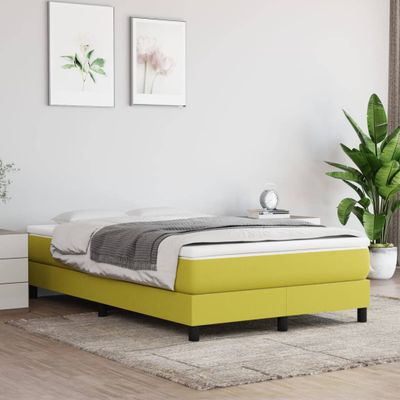 vidaXL Matrac s taštičkovými pružinami stredná tvrdosť zelený 120x200x20 cm látka