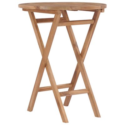 vidaXL Skladací záhradný stôl 60 cm teakový masív