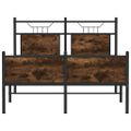 vidaXL Posteľný rám bez matraca dymový dub 120x200 cm kompozitné drevo