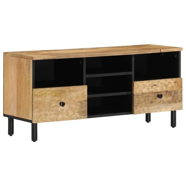 vidaXL TV skrinka 100x33x46 cm, mangový masív