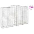 vidaXL Oblúkové gabiónové koše 10 ks 300x50x180/200cm pozink. železo