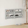 vidaXL Nástenné skrinky na topánky 2 ks, betónovo sivé 60x18x60 cm