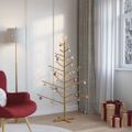 vidaXL Drevený vianočný stromček Hnedá 150 cm Masívne borovicové drevo