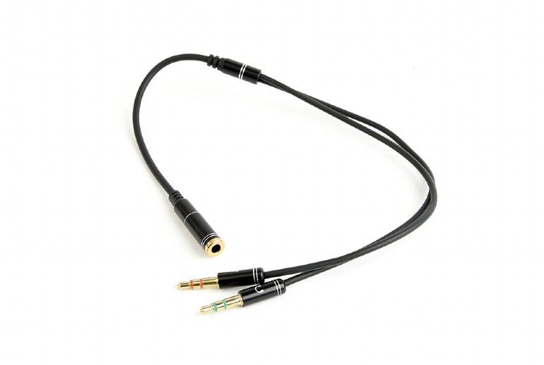 GEMBIRD 3.5 mm stereo jack 4-pin, redukcia, 20 cm, 2xF/M
