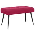 vidaXL Lavica s gombíkovým prešívaním Víno červené 80 x 40 x 46 cm