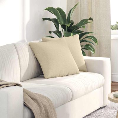 vidaXL Vankúše na pohovku 2 pcs Krémová 45 x 45 cm látka