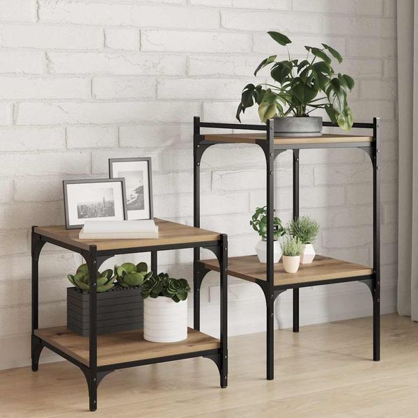 vidaXL Polica na knihy 4 pcs Hnedá 40 x 40 x 1,5 cm Kompozitné drevo