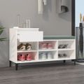vidaXL Botník biely 102x36x60 cm spracované drevo