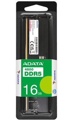 ADATA Premier 16GB DDR5 4800MT/s / DIMM / CL40 BULK Pamäť, 16 GB, DDR5-4800, 288-pin U-DIMM, 1,1 V, ECC, Intel 12. gen, 0 až 85 °C