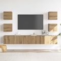 VidaXL 6 dielna súprava nástennej TV skrinky Artisan Oak