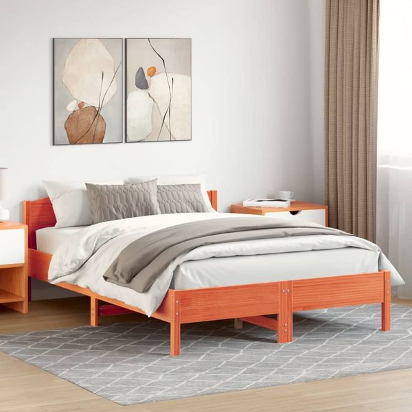 vidaXL Posteľ bez matraca voskovo hnedá 160x200 cm masívna borovica