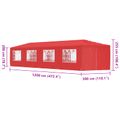 vidaXL Párty stan 1200 x 300 x 255 cm Červená PE a oceľ