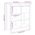 vidaXL Komoda sivá 70x35x80 cm borovicový masív
