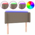 vidaXL Čelo postele s LED sivohnedé 103x16x78/88 cm látka