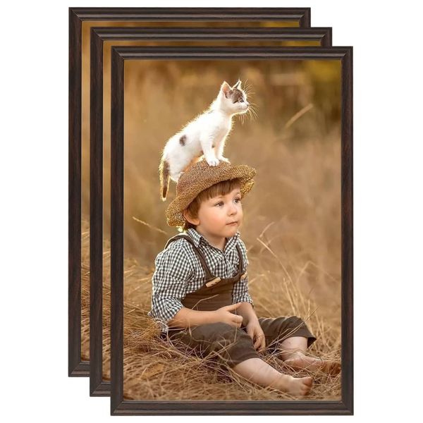 vidaXL Fotorámiky na stenu, koláž 3 ks, čierne 50x70 cm, MDF